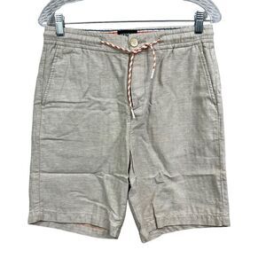 Scotch & Soda Shorts Fave Linen Blend Drawstring Pockets Zip Fly Beige Men Sz 28